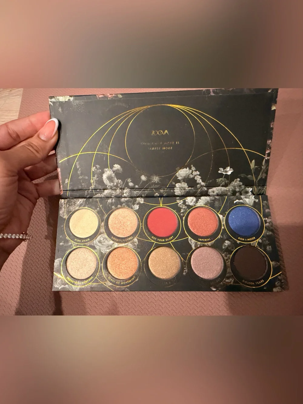 ZOEVA Opulence Eyeshadow Palette — Cream, Pink, Red, Orange, Brown, Blue, Gold